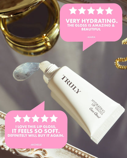 Hydrating Lip Gloss - High Shine & Tinted, Infused with Hyaluronic Acid, Jojoba Oil & Shea Butter