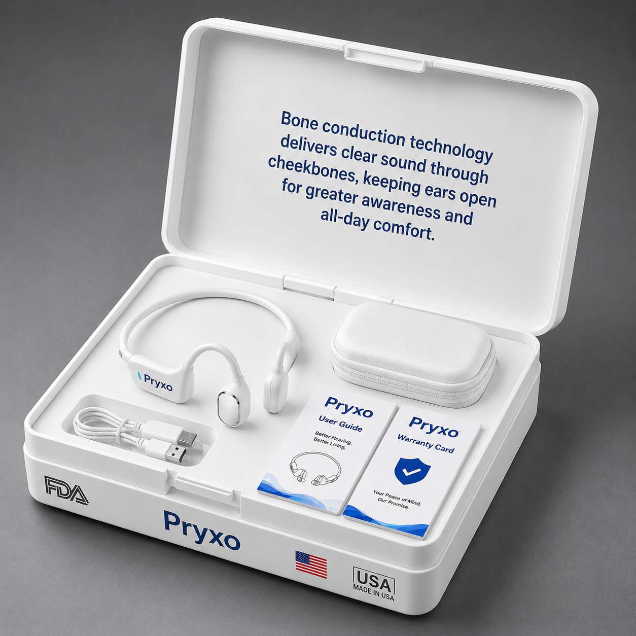 🔥 Final 2 Hours : Only Limited Stock Left🏆Pryxo® Bone Conduction Smart Hearing Headphones （Mayo Clinic Recommended）