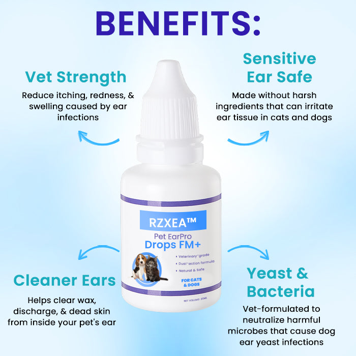 ✨70% OFF Ends in 10minute  | Daily Ear Care Made Simple for Pets | RZXEA™ Pet EarPro Drops FM+